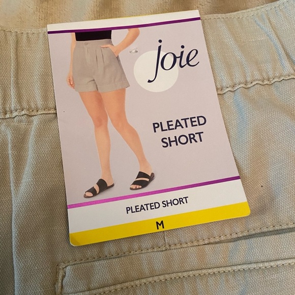 NWT Joie Women’s Cotton-Linen Pleated Short Rainy Day Size M - Picture 4 of 10
